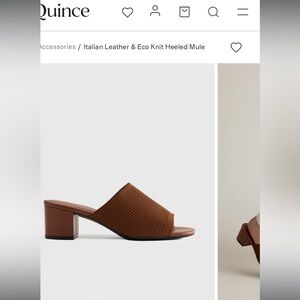 Quince Italian Leather & Eco Knit Heeled Mule size 8